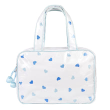 Load image into Gallery viewer, Josie Heart Double Handle Cosmetic Bag: Blue