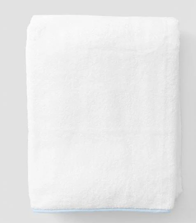 Signature Bath Towel, Light Blue on White