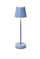 Blue LED Cordless Table Lamp with Scalloped Edge