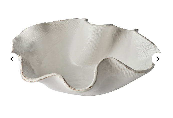 Atelier Free Form Textured Bowl, White, Large