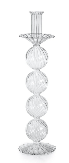 San Marco Swirl Glass Taper Holder-  10 inch