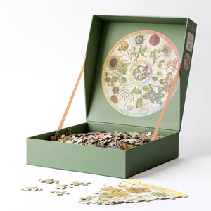 500-Piece Round Jigsaw Puzzle - Flower Clock