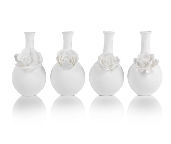 Cameo Long Neck Porcelain Bud Vases