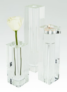 Clear Crystal Bud Vase/ Tea Light