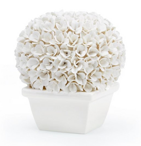 White Porcelain Round Boxwood Topiary