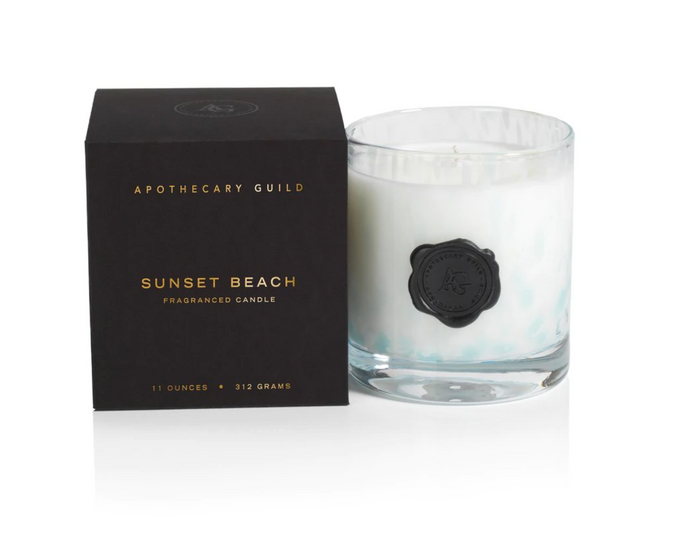 Opal Glass Candle Jar w/ Gift Box - Sunset Beach