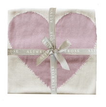 Load image into Gallery viewer, Baby Heart Blanket Natural &amp; Pink