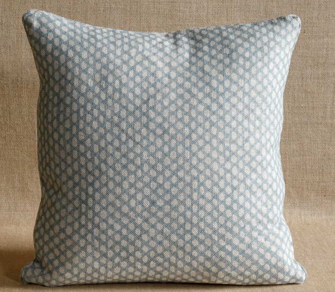 Light Blue Wicker Pillow